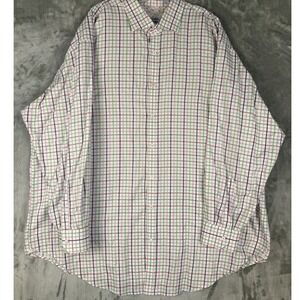 Robert Graham Mens Big 48 19 Plaid Button Down Shirt‎ Long Sleeve Cotton